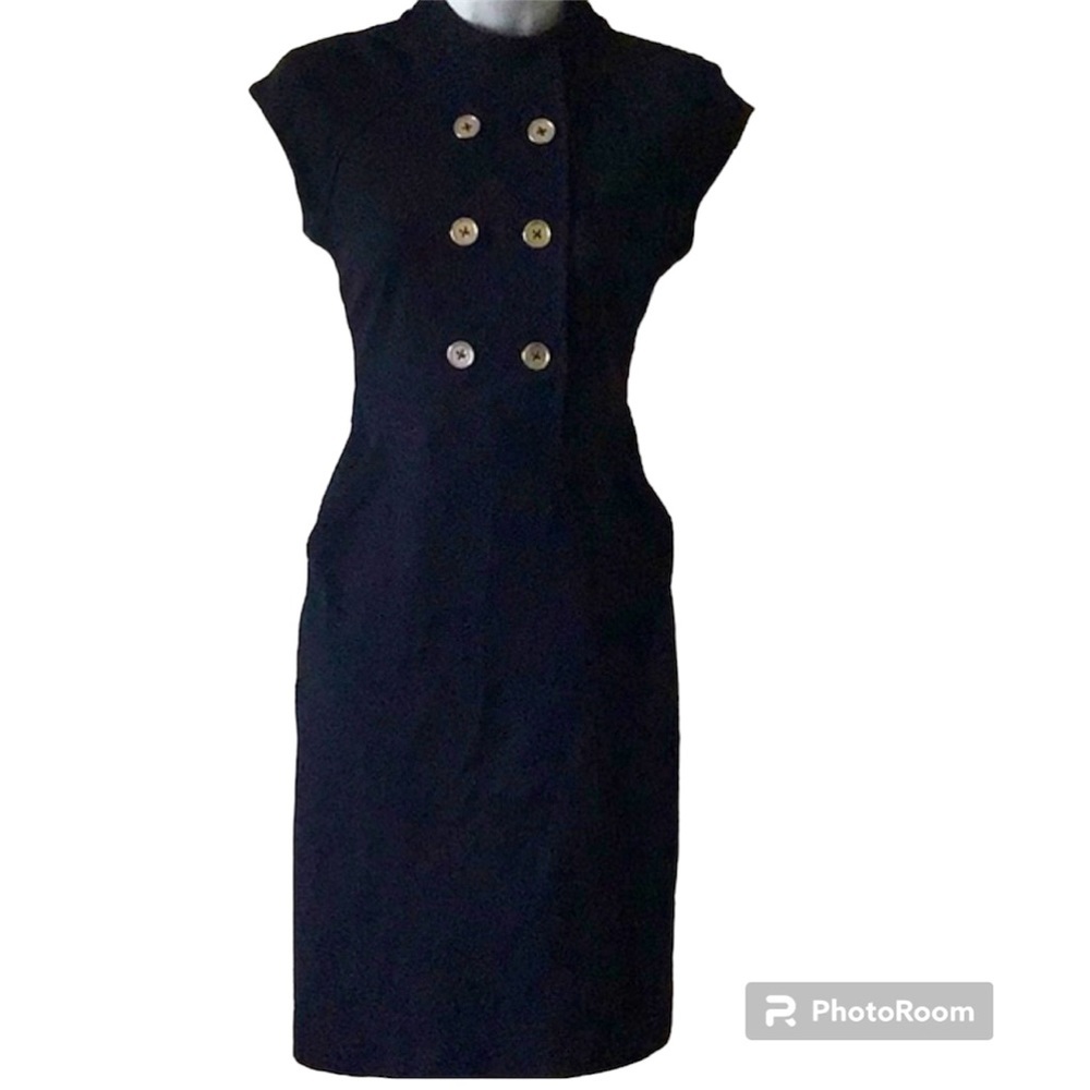 Banana Republic double breasted ponte knit dress Navy size 2